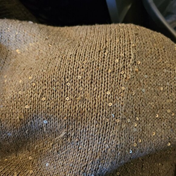 Zara Women's Gold Sparkle Sweater With Silky Back Detail Medium - Picture 9 of 9